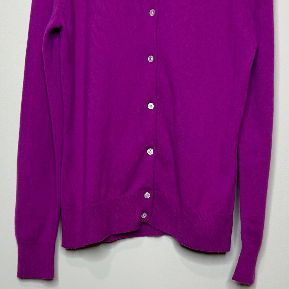 Lands' End 100% Cashmere Purple Cardigan Sweater Size M - Picture 3 of 8